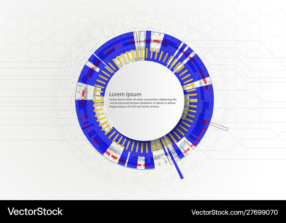 Infographics with circles technology on white Vector Image