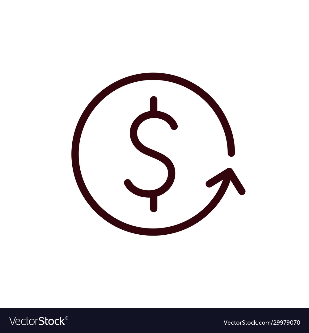 Isolated dollar with arrow line and fill style
