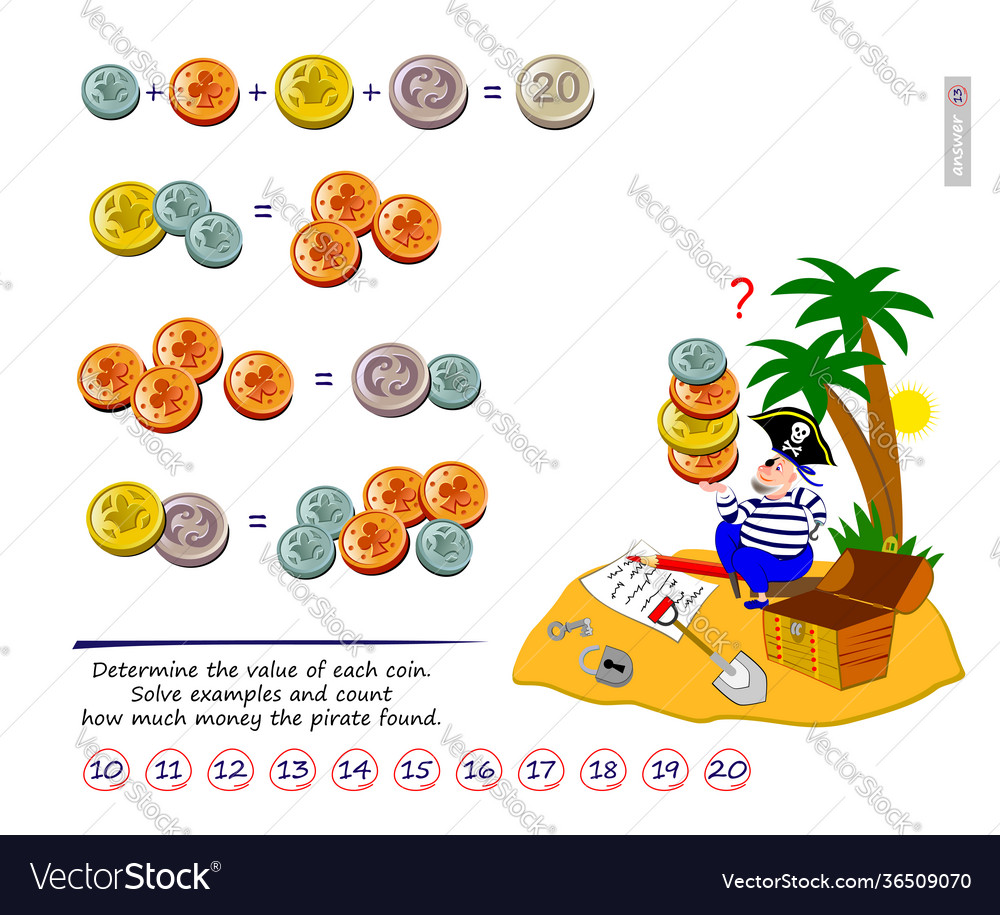 Math logic puzzle game for smartest determine vector image Math logic puzzle game for smartest determine
