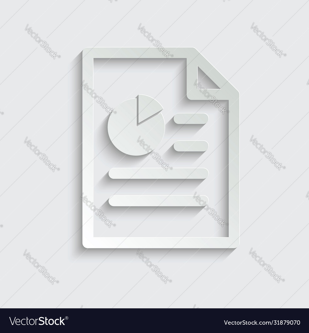Paper document icon with chart or graph vector image Paper document icon with chart or graph