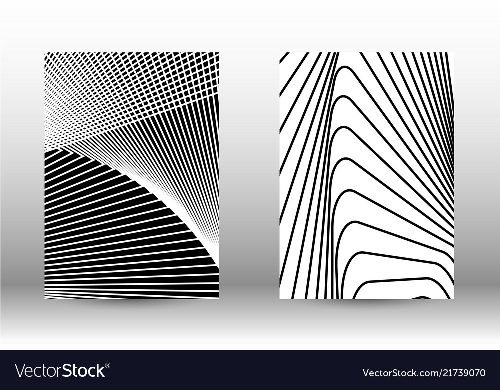 Set of abstract patterns with distorted lines vector image Set of abstract patterns with distorted lines