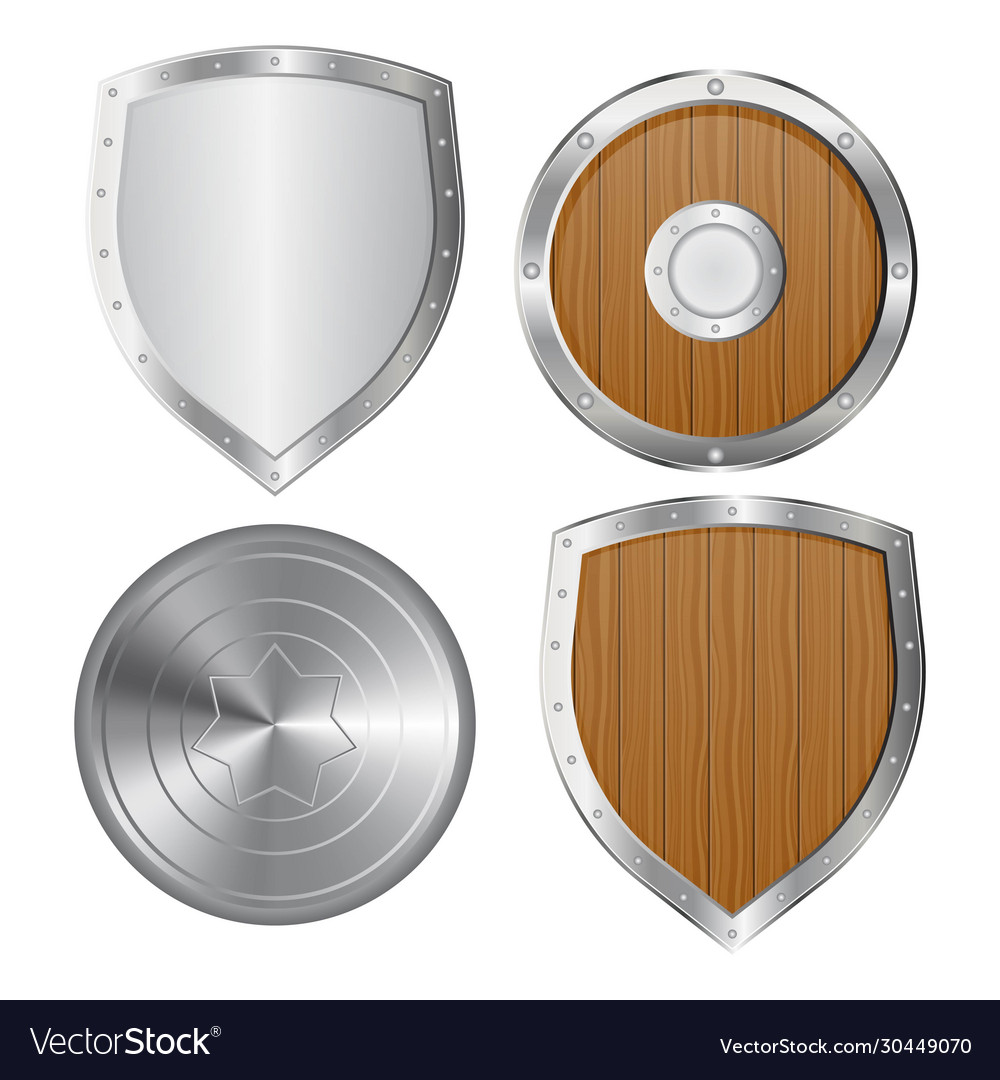 Set shields isolated on white Royalty Free Vector Image