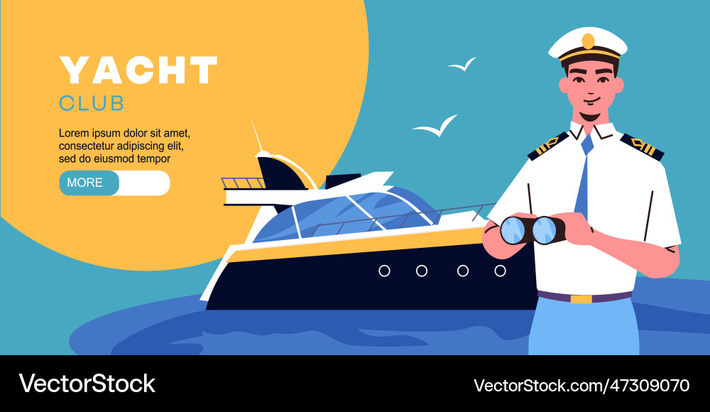 Ship captain flat Royalty Free Vector Image - VectorStock