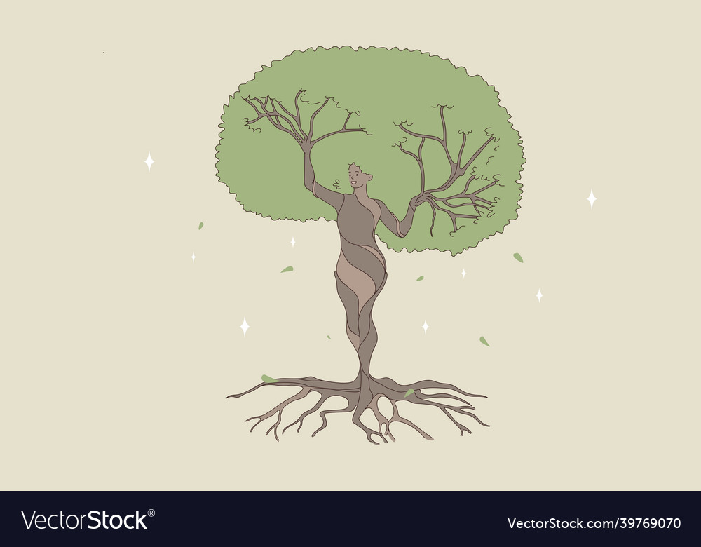 Woman shape being a natural forest tree