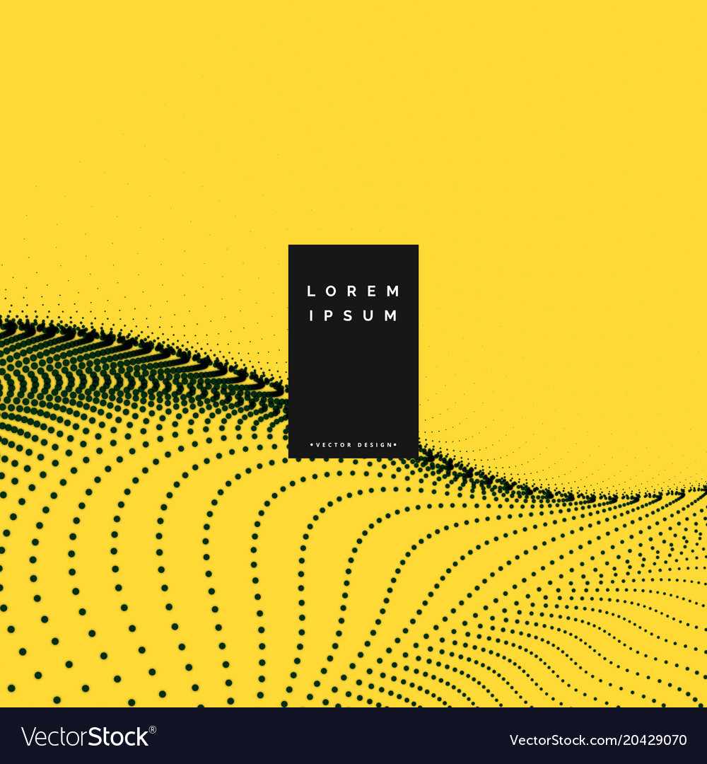 Yellow background with particle mesh wave