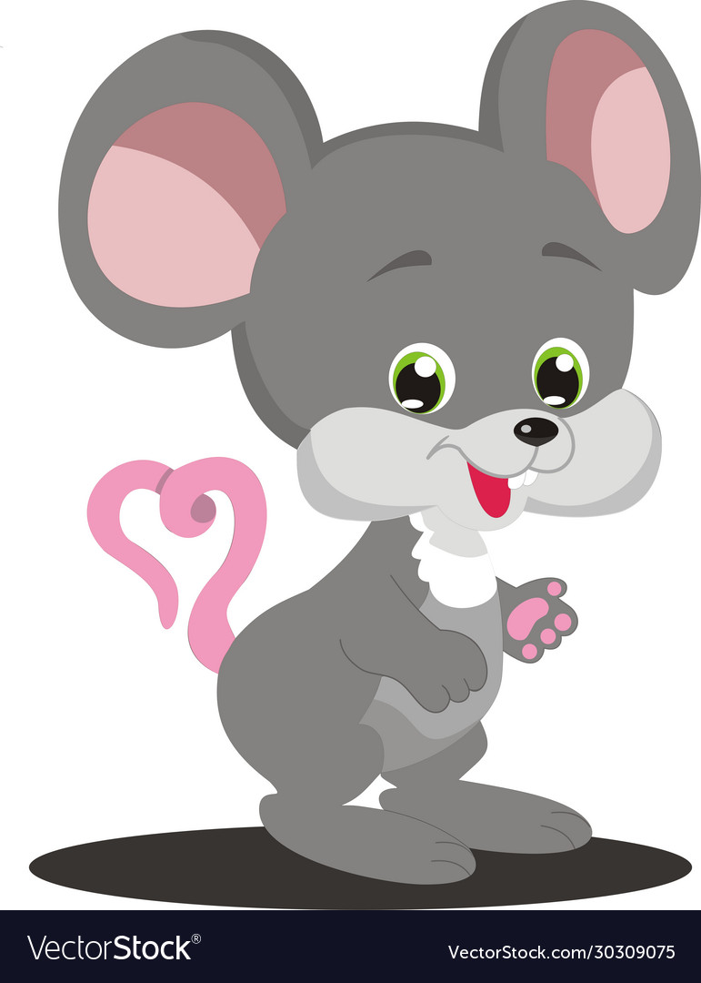 A small gray mouse in form