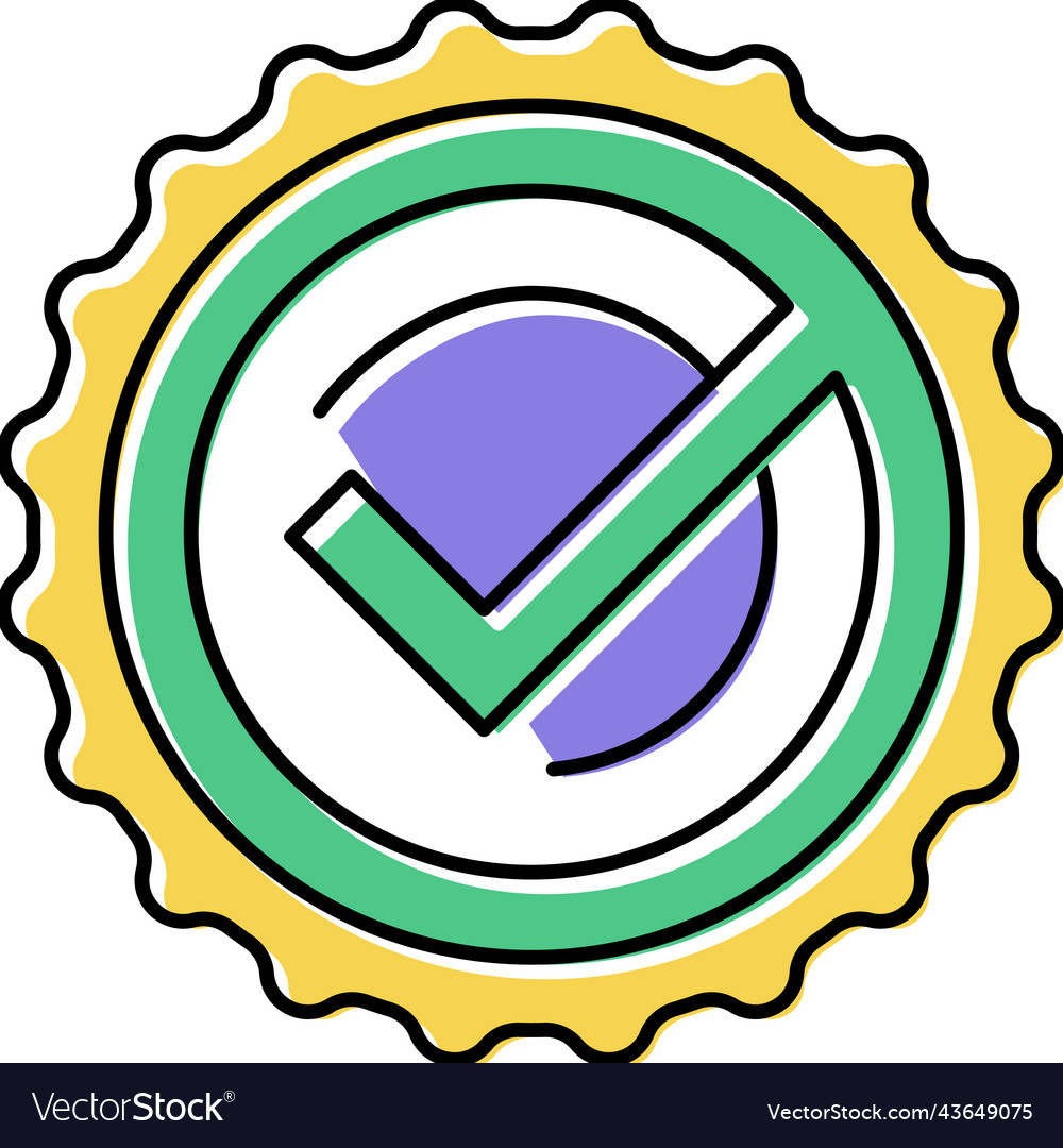 Checkmark quality color icon