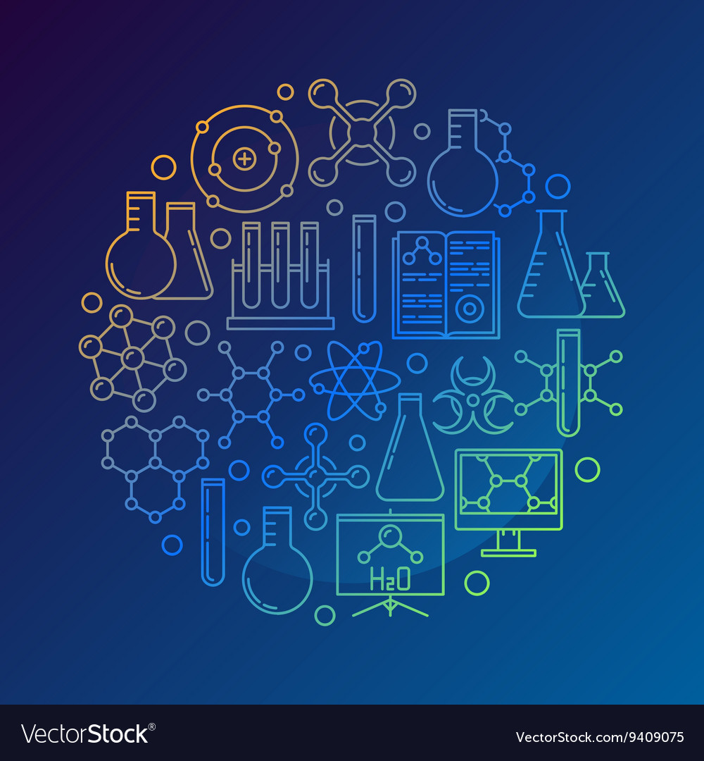 Chemistry concept round symbol