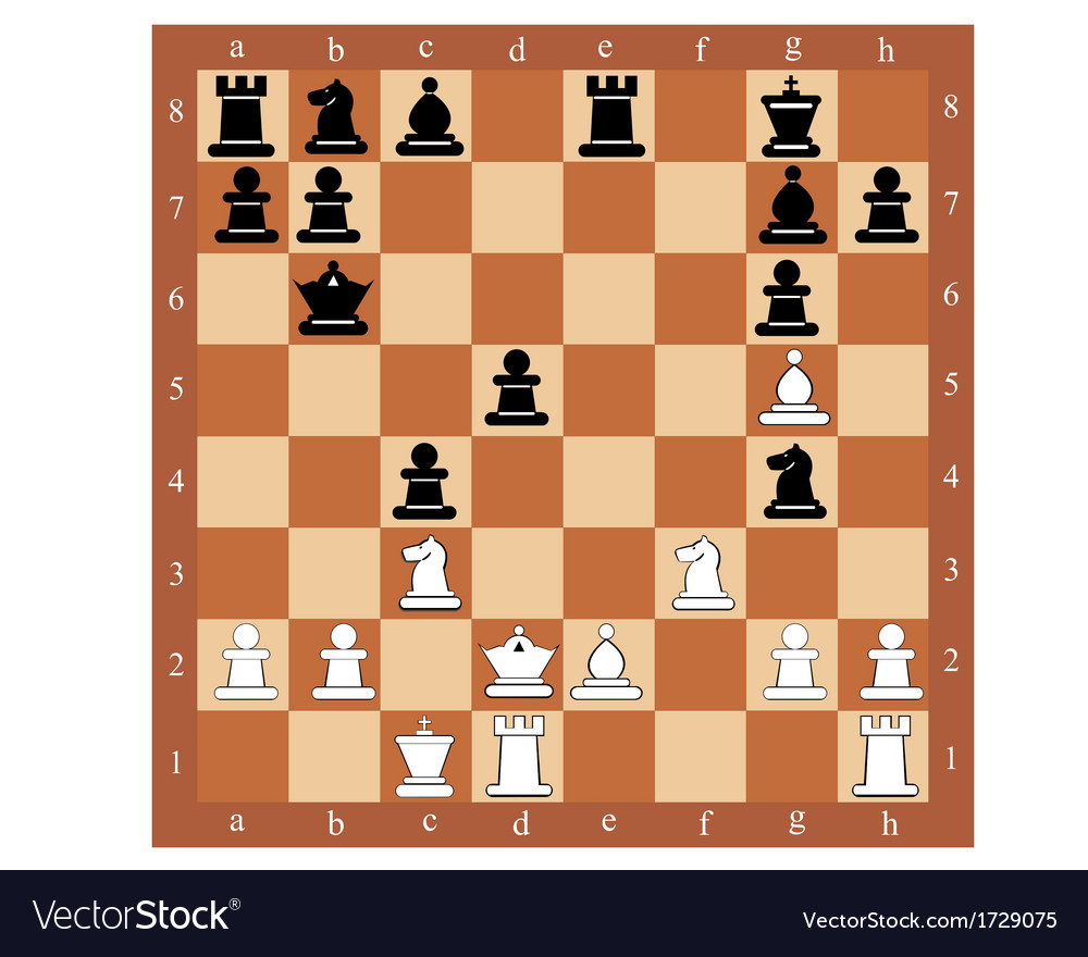 Chess board with figures Royalty Free Vector Image