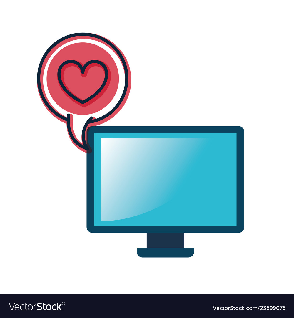Computer screen with objects isolated icon
