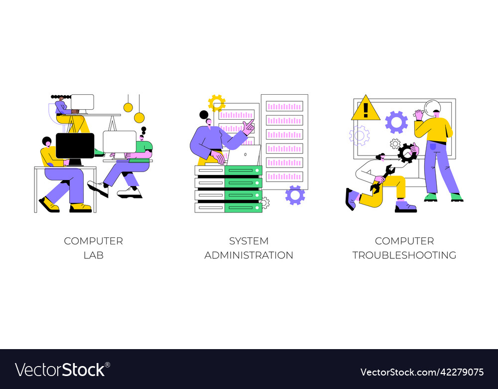 Computers and software abstract concept vector image Computers and software abstract concept