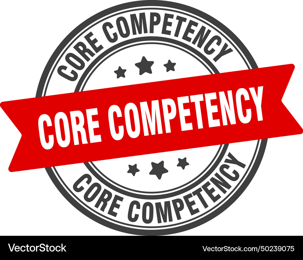 Core competency stamp label Royalty Free Vector Image
