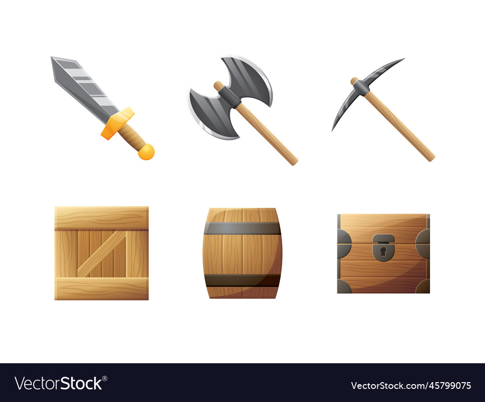 Game ui assets set gaming user interface icons vector image Game ui assets set gaming user interface icons