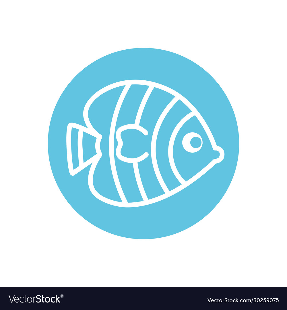 Isolated fish line block style icon design