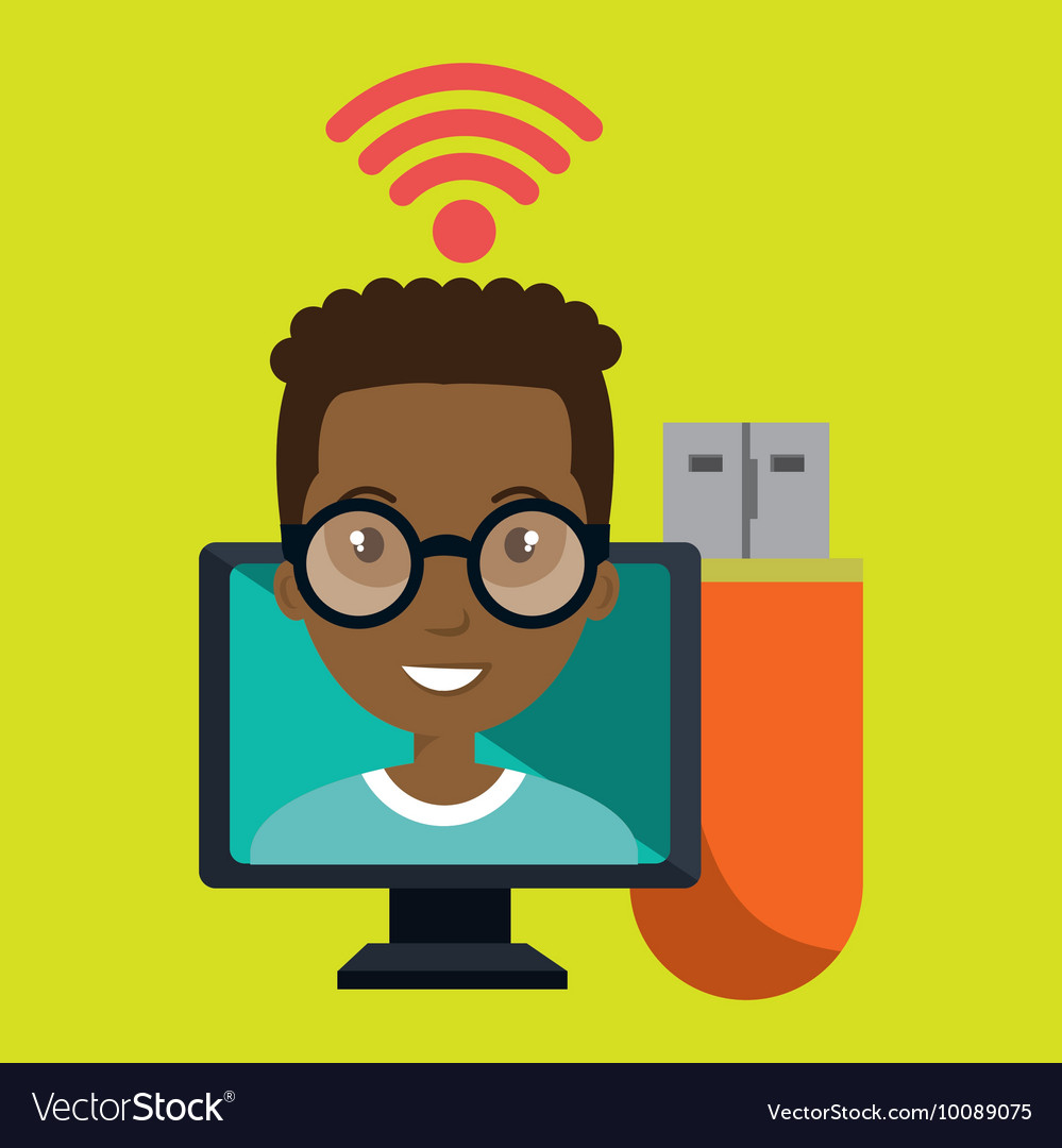 Man computer wifi usb