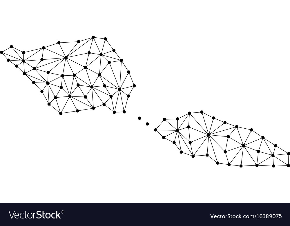 Samoa map of polygonal mosaic lines network rays