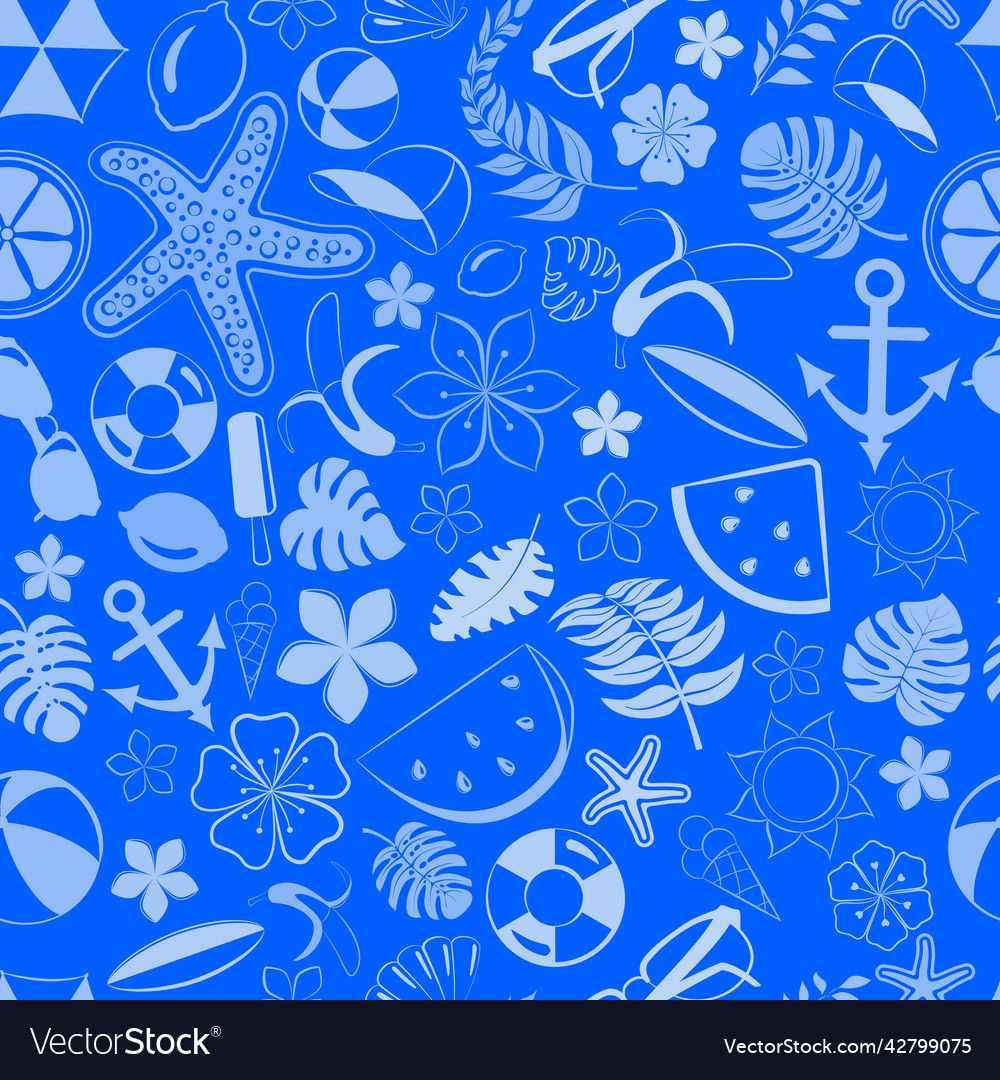 Seamless pattern with summer symbols Royalty Free Vector