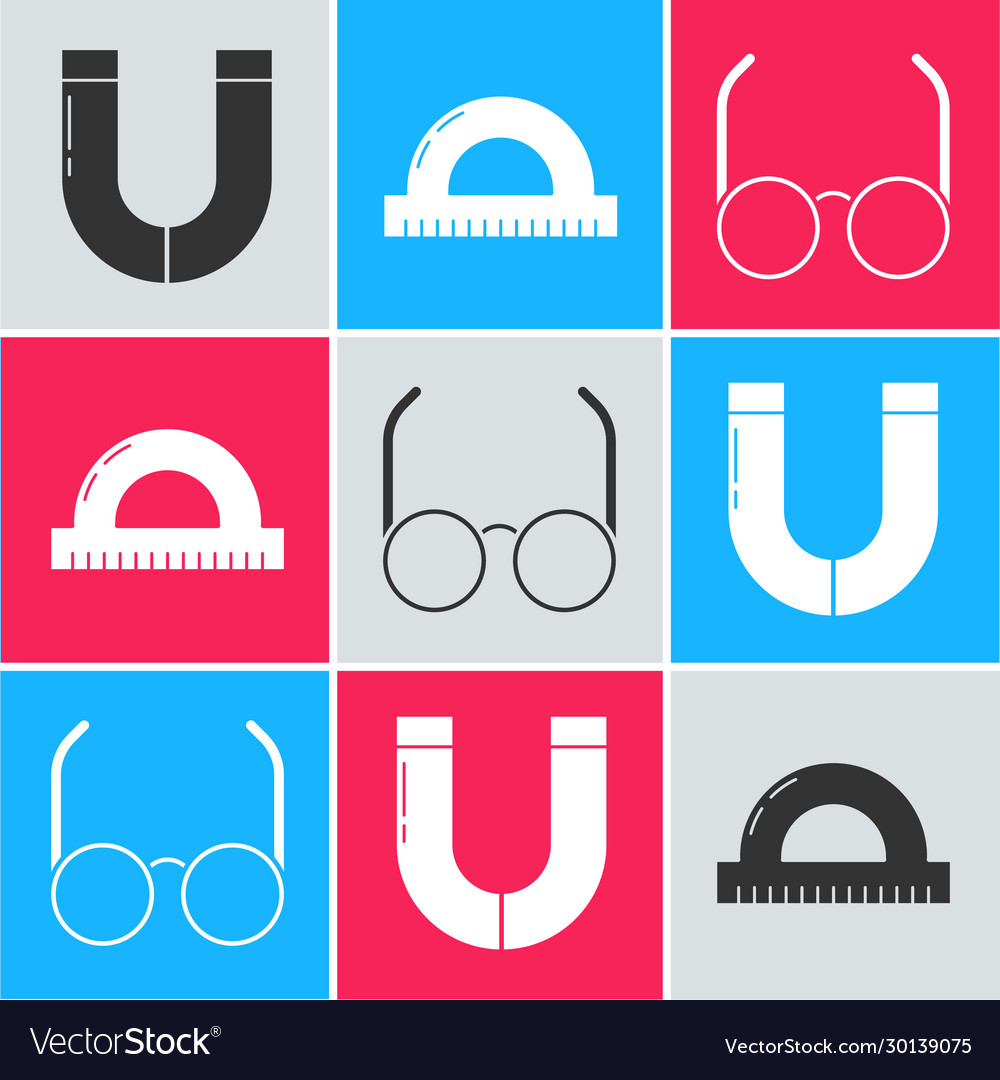 Set magnet protractor grid for measuring degrees Vector Image Set magnet protractor grid for measuring degrees
