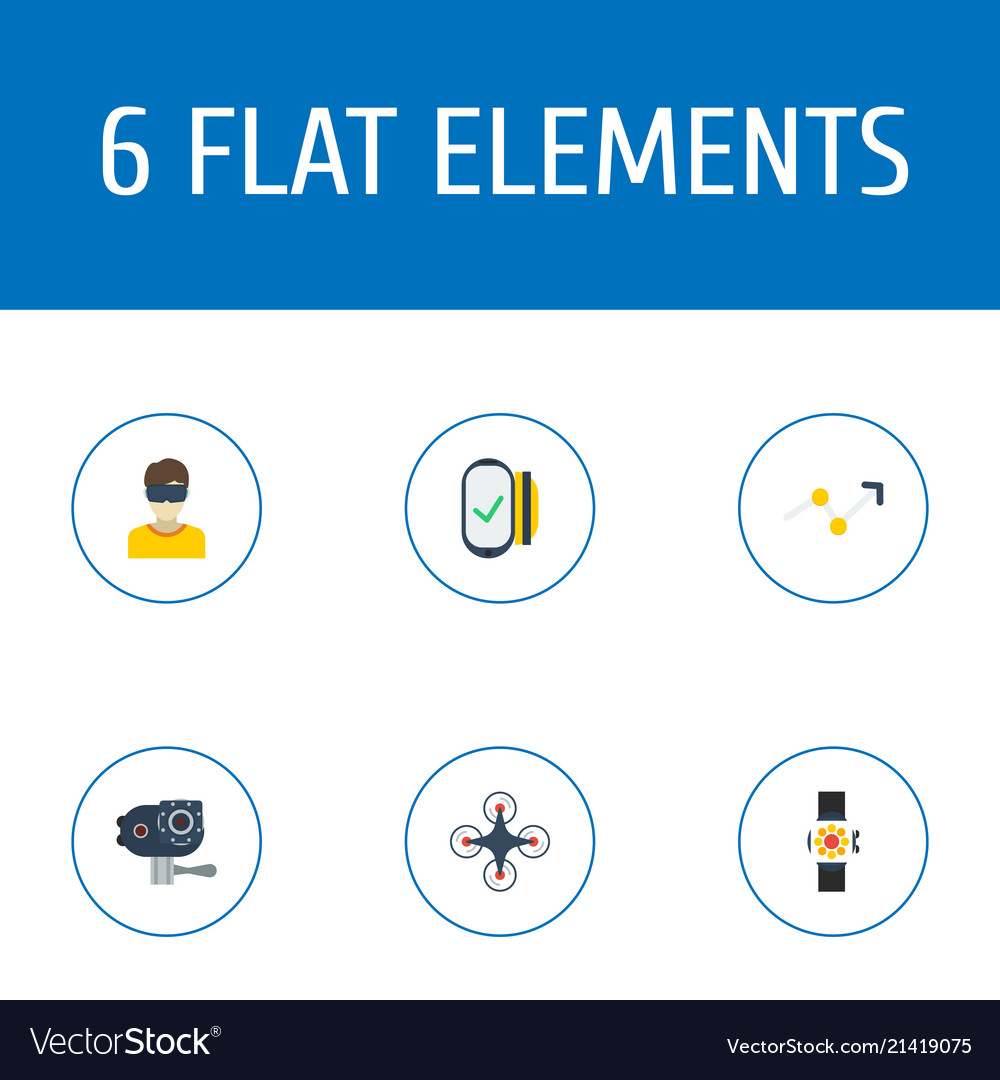 Set of modern icons flat style symbols with vr