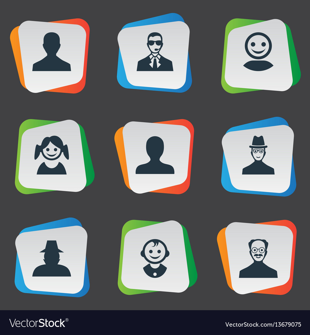 Set of simple member icons