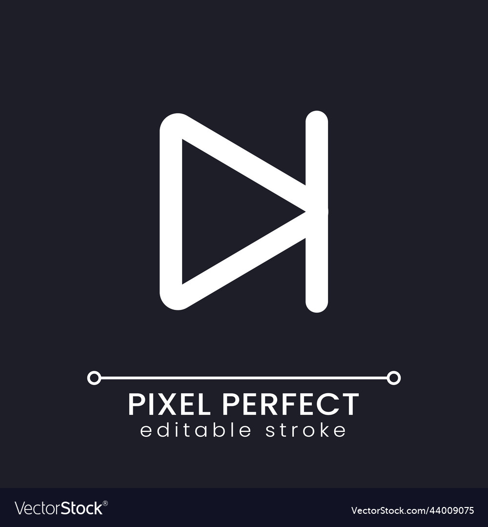 Skip to end pixel perfect white linear ui icon vector image Skip to end pixel perfect white linear ui icon