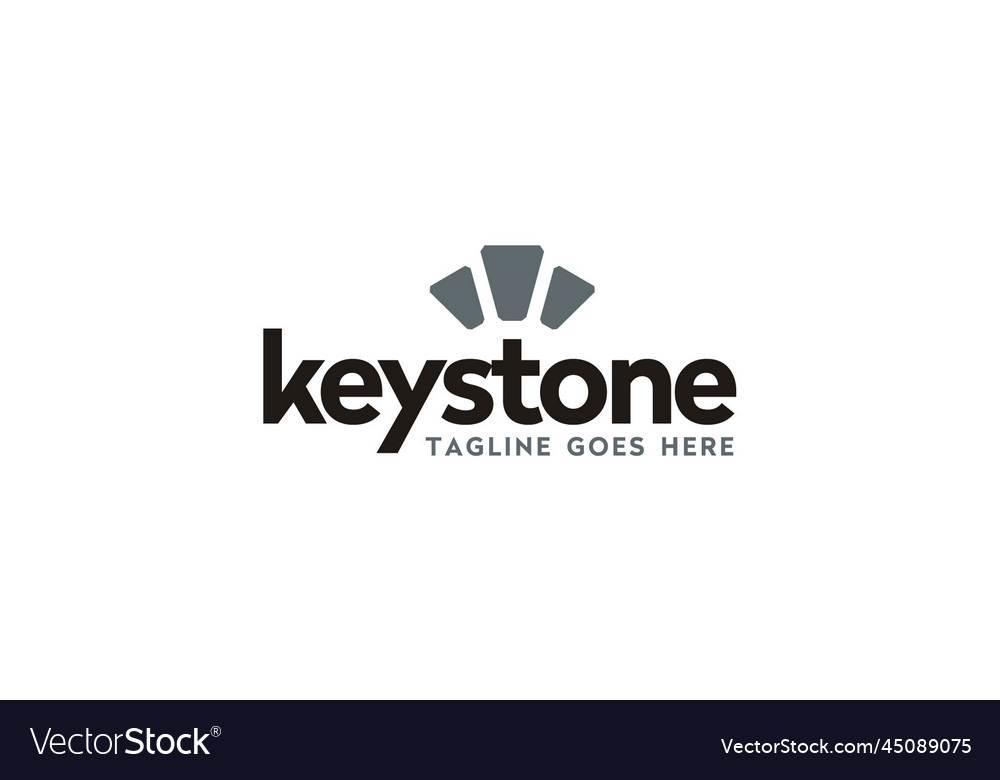 Typography keystone lettering word mark logo Vector Image