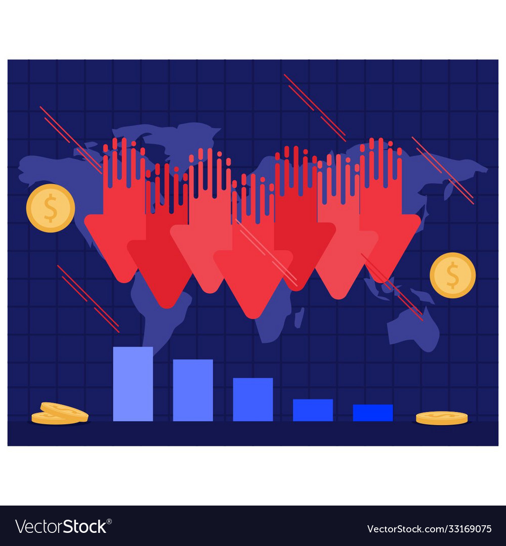 World economic recession flat design