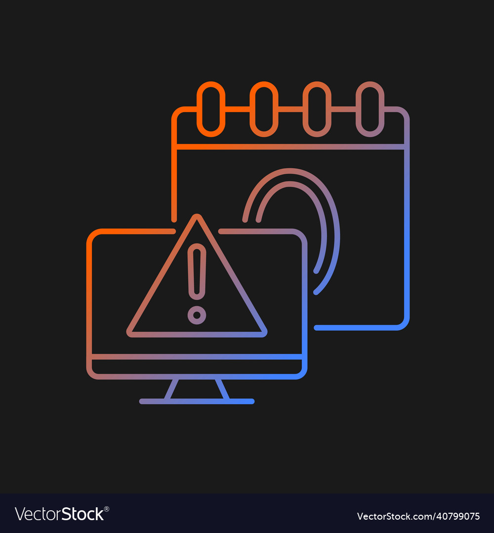 Zero day attack gradient icon for dark theme vector image Zero day attack gradient icon for dark theme