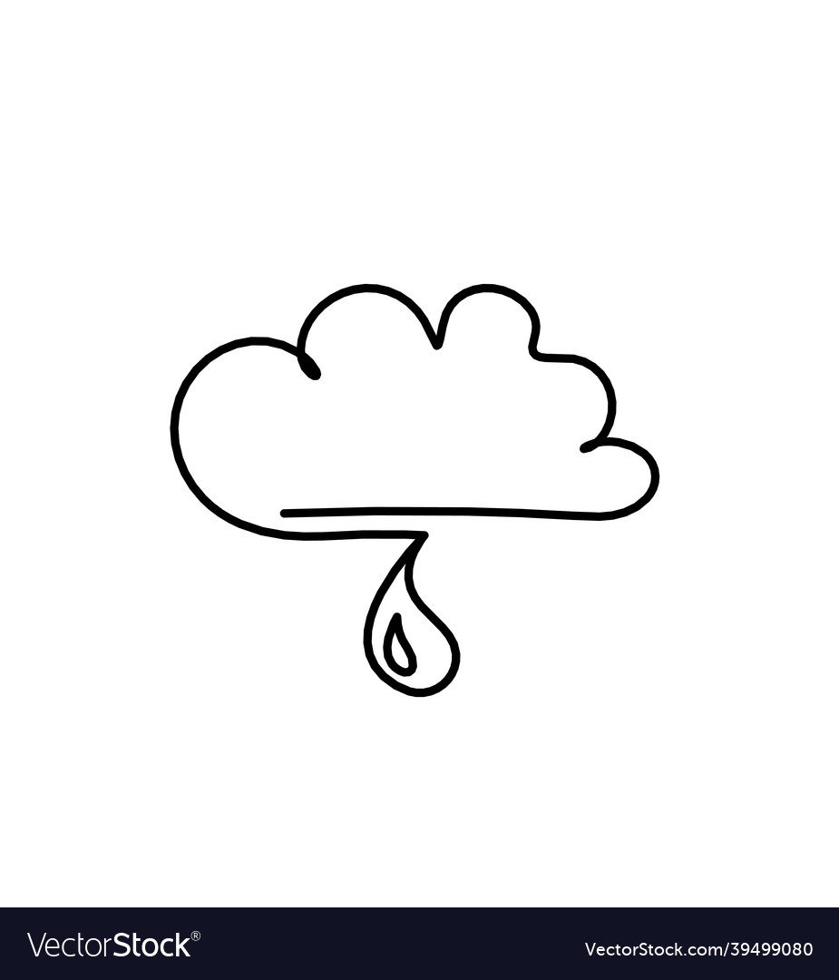 Abstract drop with clouds as line drawing vector image Abstract drop with clouds as line drawing