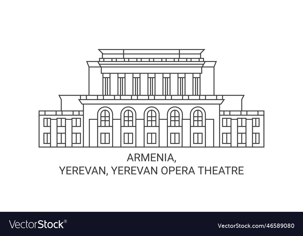 Armenia yerevan opera theatre travel vector image Armenia yerevan opera theatre travel