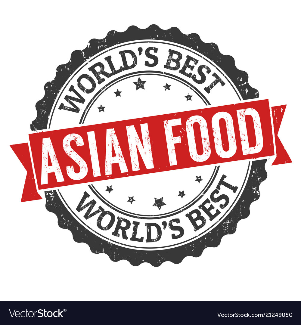 Asian food grunge rubber stamp Royalty Free Vector Image