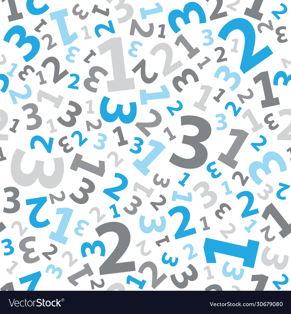 Blue Number Background - Seamless Pattern