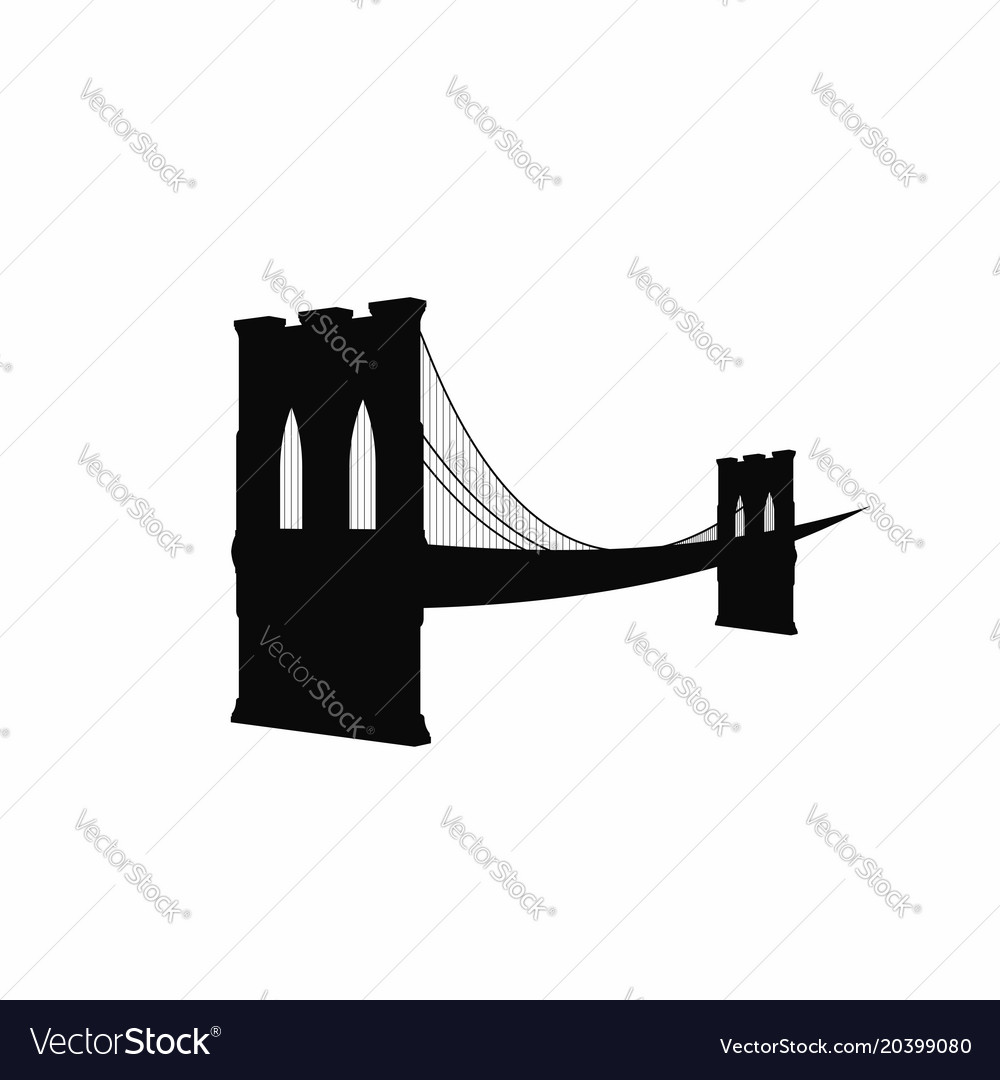 Brooklyn bridge silhouette black brooklyn bridge Vector Image