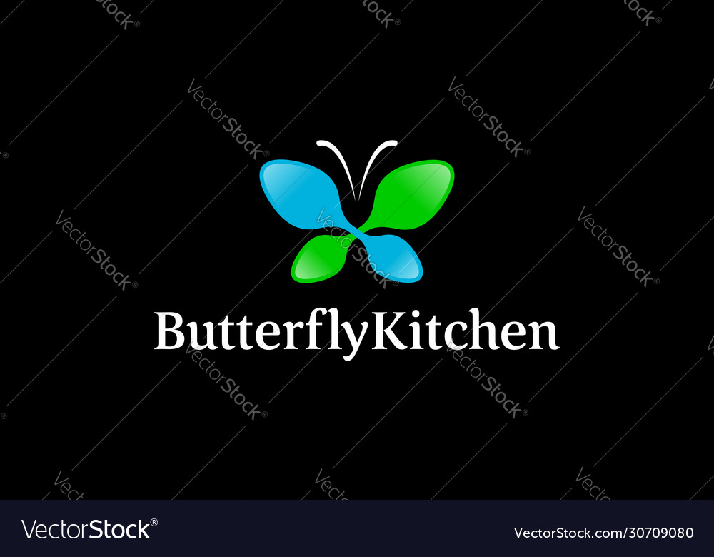 Butterfly kitchen logo design concept