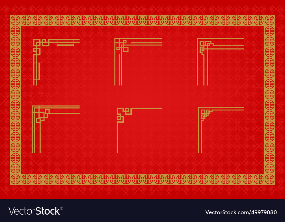 Chinese frame or border set on red background