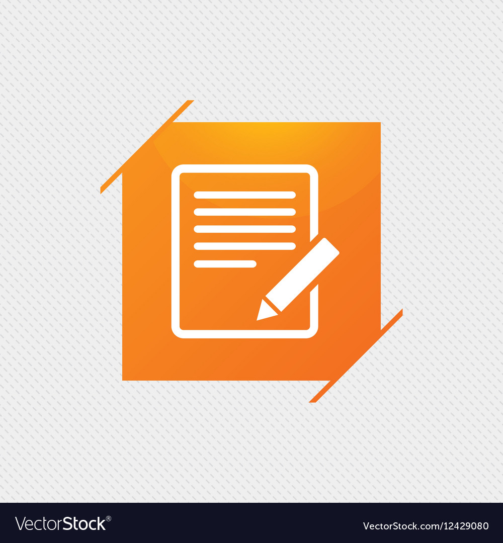 Edit document sign icon content button