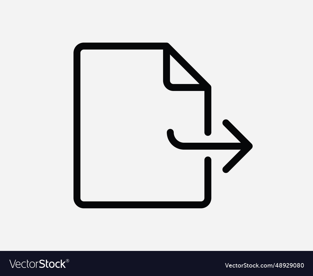 Forward file document icon arrow share send reply vector image Forward file document icon arrow share send reply