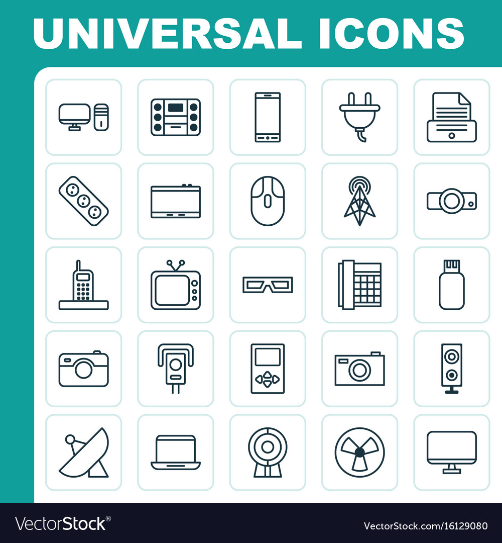 Gadget icons set collection of control device