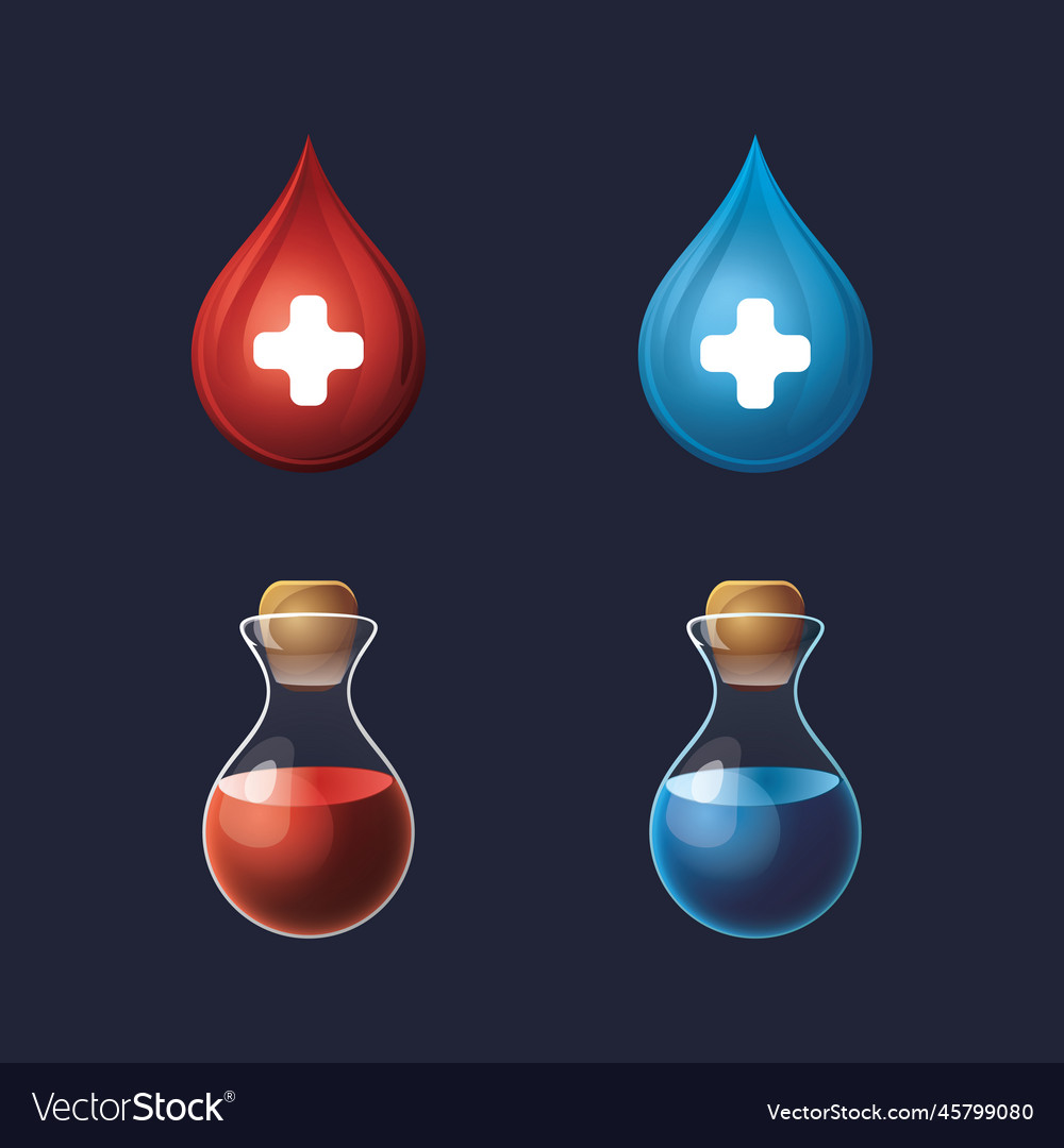 Game ui assets set gaming user interface potions