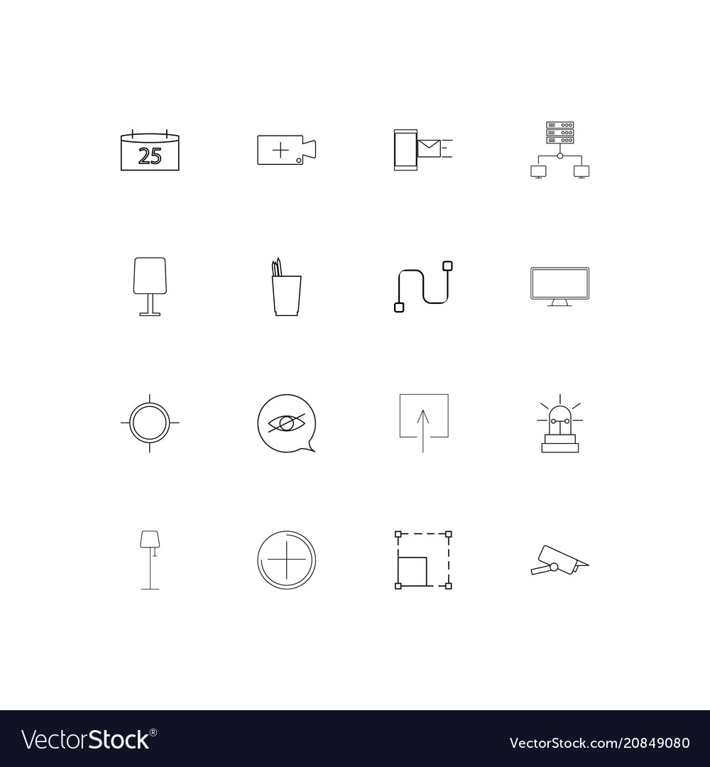 Internet technologies linear thin icons set