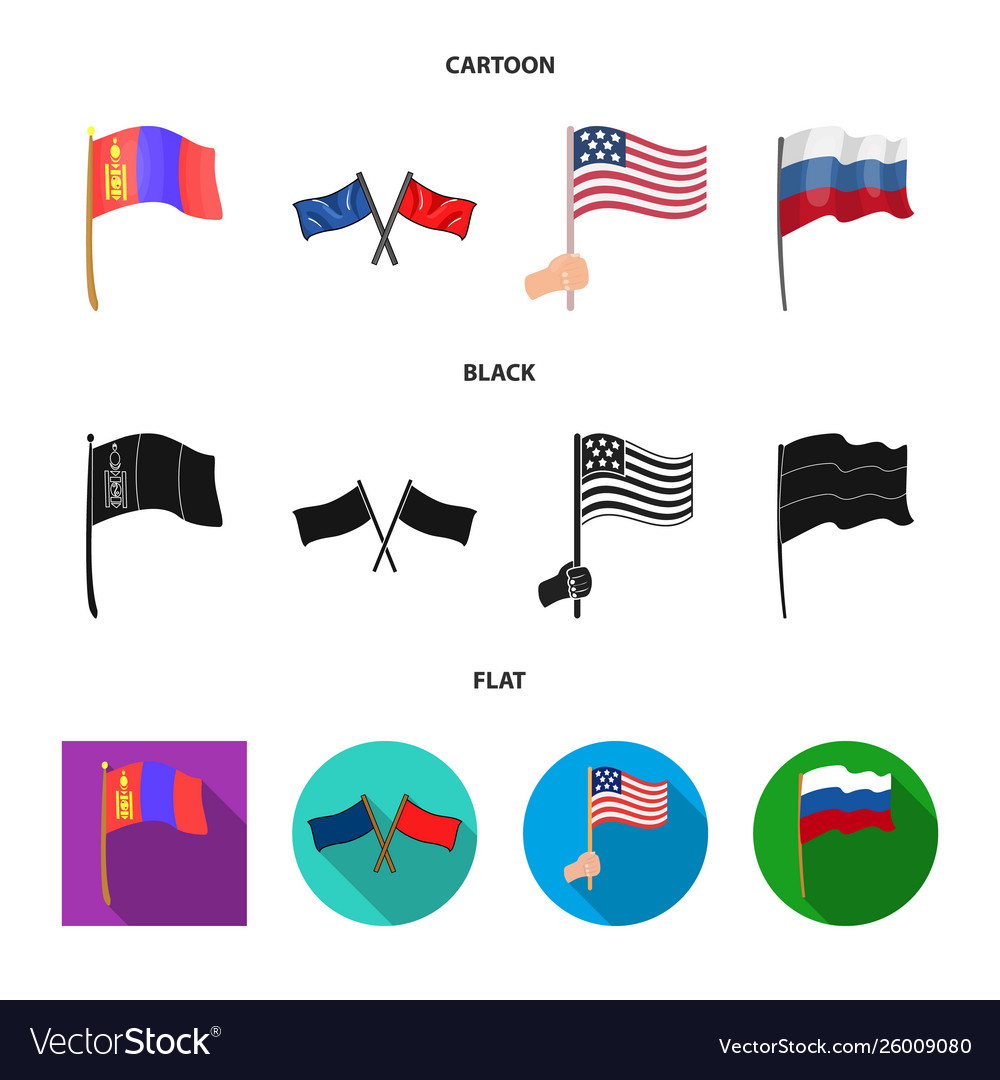 Isolated object world and flag icon collection