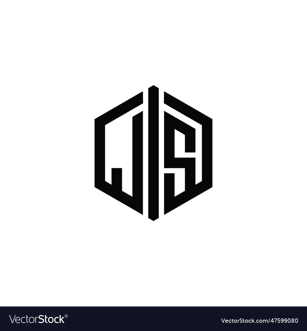 Js letter logo monogram hexagon shape vector image Js letter logo monogram hexagon shape