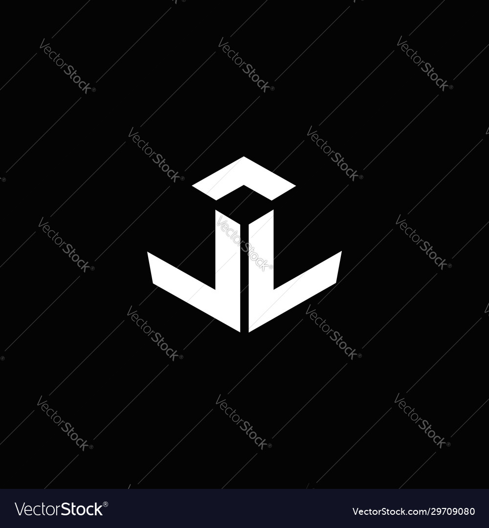 Ll logo monogram with emblem style ribbon design Vector Image