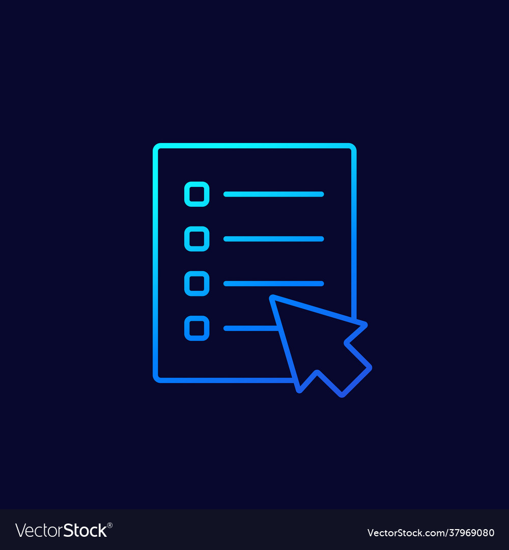 Online survey icon linear for web