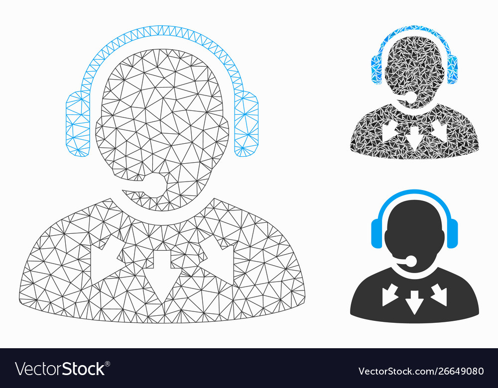 Operator message mesh carcass model vector image Operator message mesh carcass model