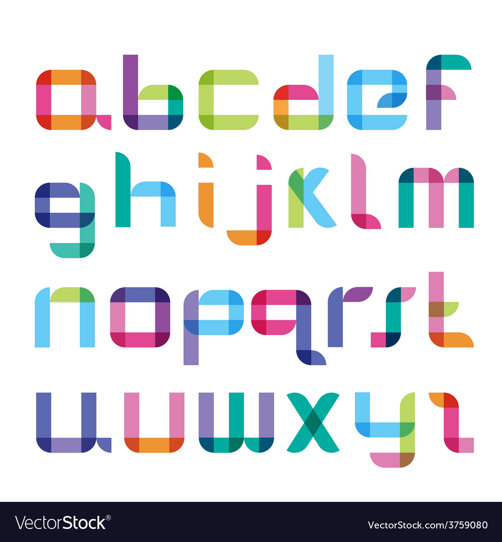 Rainbow Alphabet Color Block Font