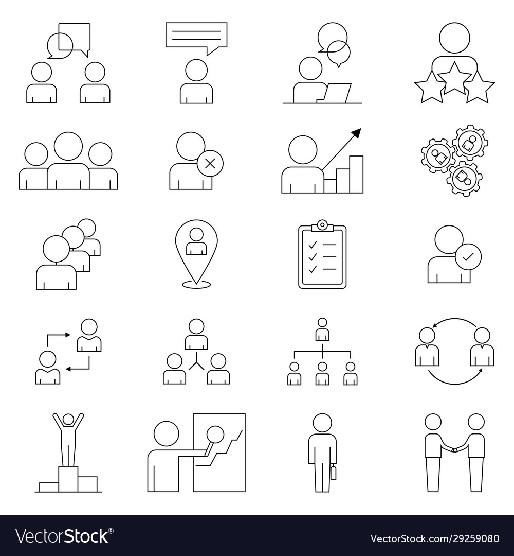 Set icon in line style a simple business