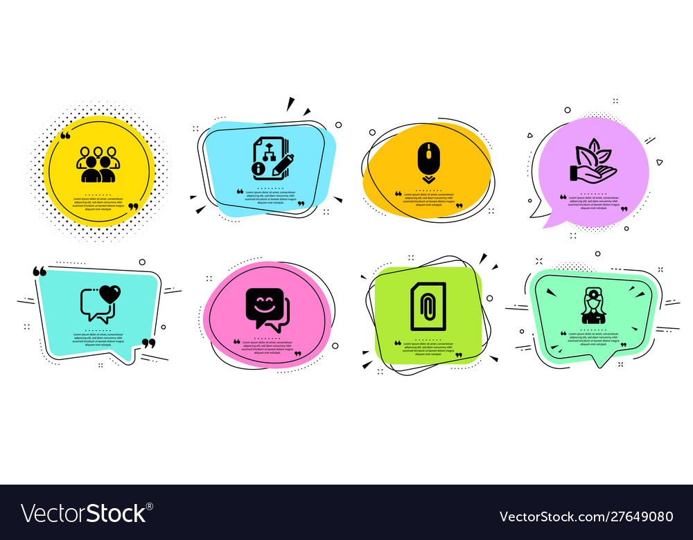 Smile face scroll down and heart icons set vector image Smile face scroll down and heart icons set
