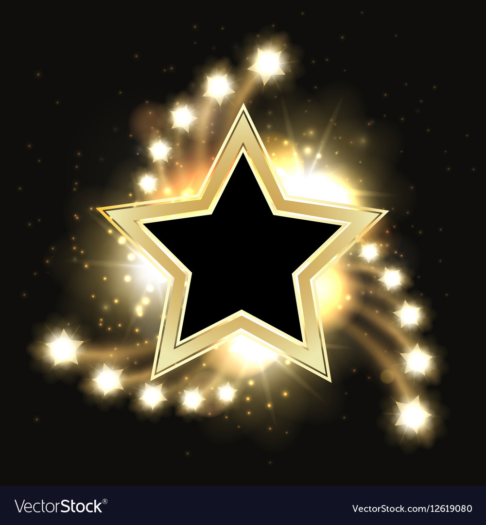 Gold Glittering Star Magic Dust On Background Stock