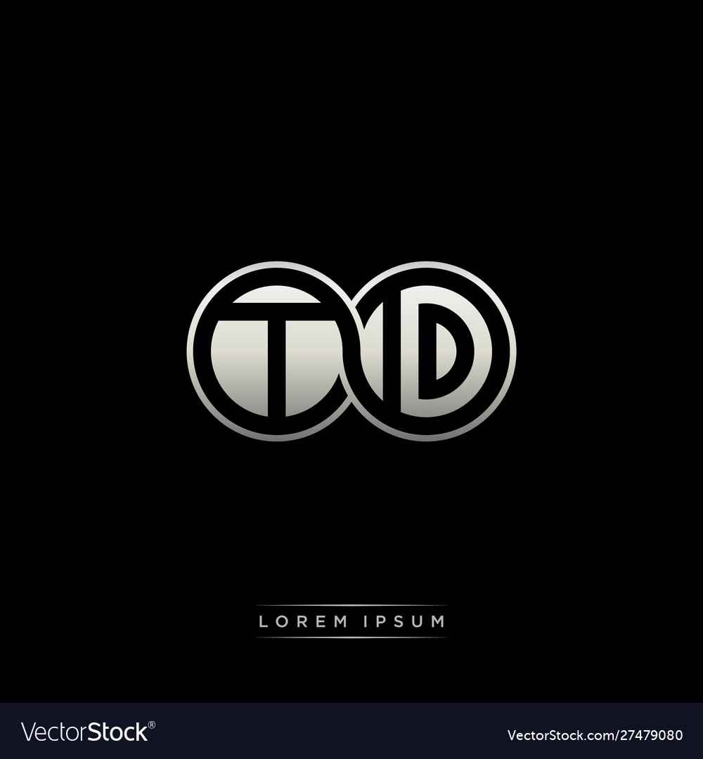 Td initial letter linked circle capital monogram